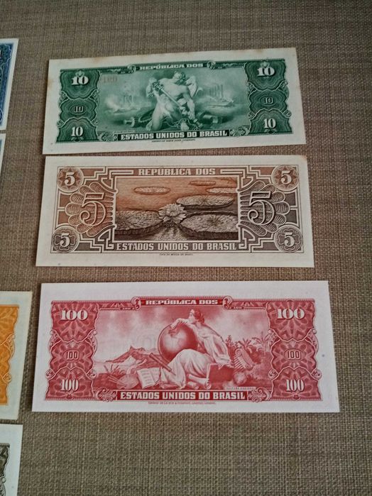 BRASIL 9 Notas NÃO Circuladas da REP Est UNIDOS 2 c/ RECARGA ver fotos