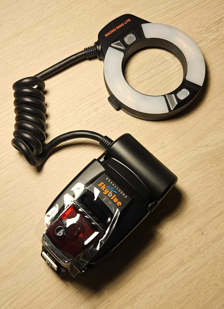CANON Lampa pierścieniowa makrofotografia Meike MK-14EXT Sky Blue NOWA