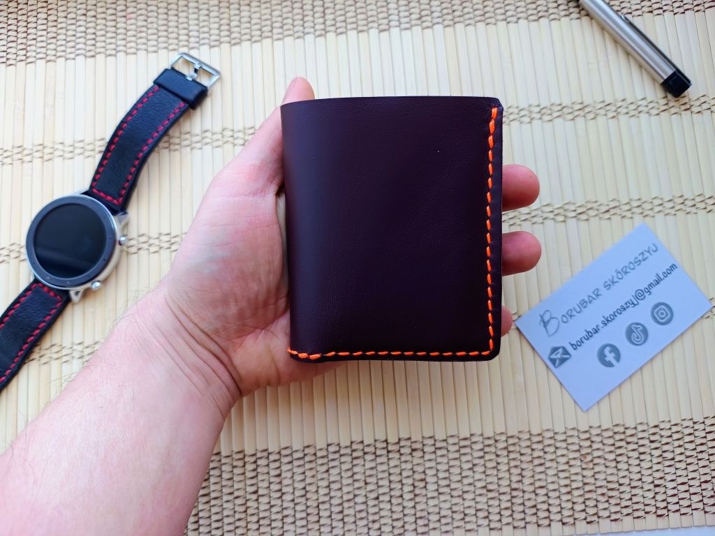 Borubar Skóroszyj - ręcznie wykonany mini portfel