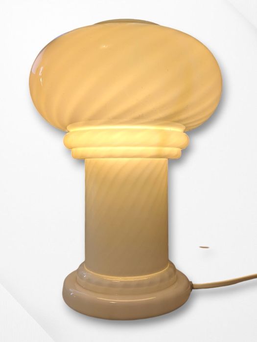 Lampa stołowa vintage grzybek | szkło Murano Space Age | lata 70.