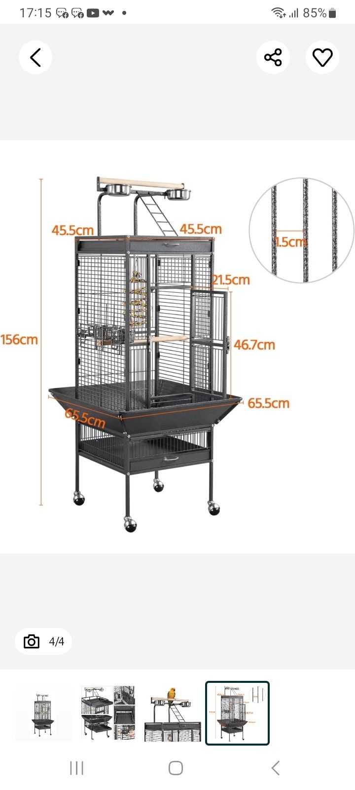 Gaiola para Pássaros De Porte Grande