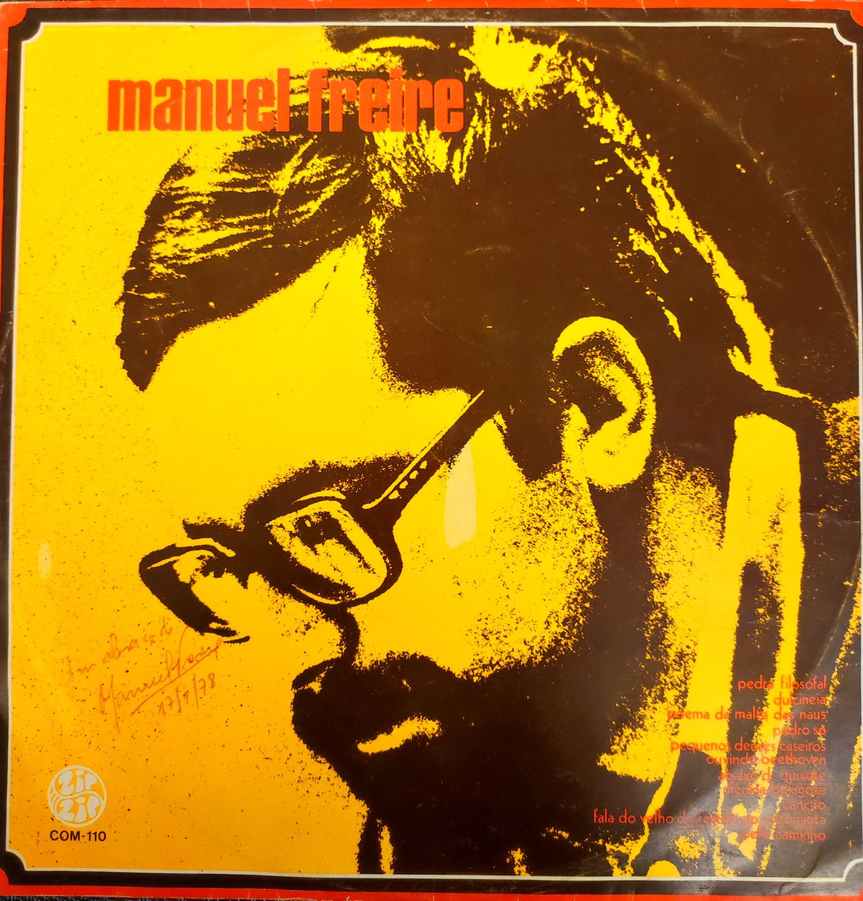 Manuel Freire disco vinil autografado pelo artista