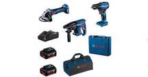Zestaw Bosch Professional 18V–3 narzędzia 2 akumulatory nowy gwarancją