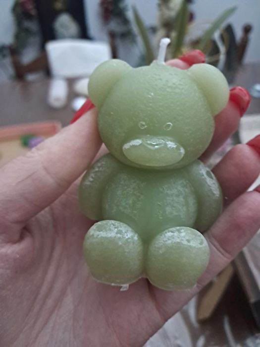 Vela ursinho verde claro