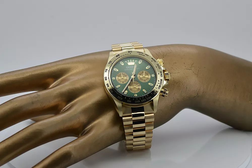 Złoty zegarek z bransoletą męski 14k Geneve mw014ydgr&mbw015y Katowice