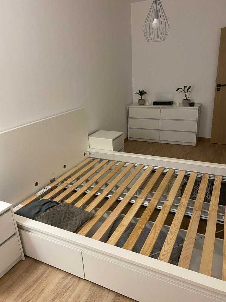 Łóżko z 4 pojemnikami Ikea MALM 160x200cm