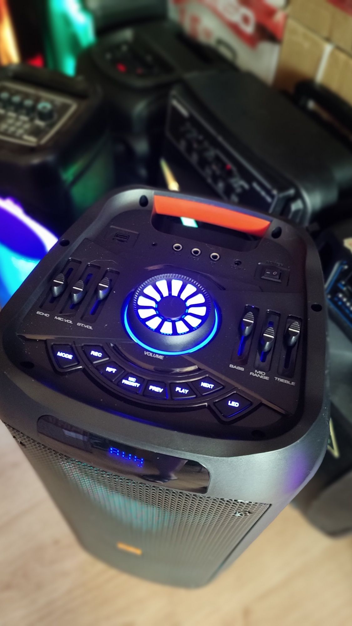 Блютуз акустика Караоке Temeisheng-208 USB/FM//микрофон/пульт ДУ/