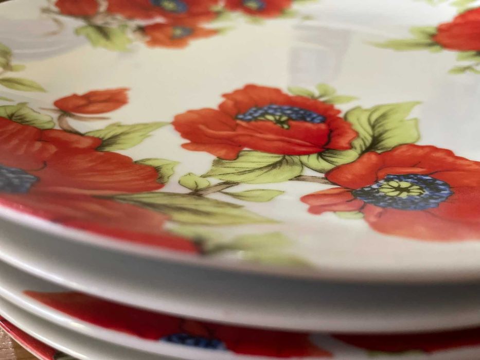 Набір 6+1 тарілок великих 27 см, порцеляна Італія, набір посуду,сервіз