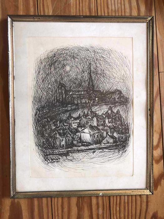 Litografia Cerca Anos 60 Artista Belga Ben Genaux