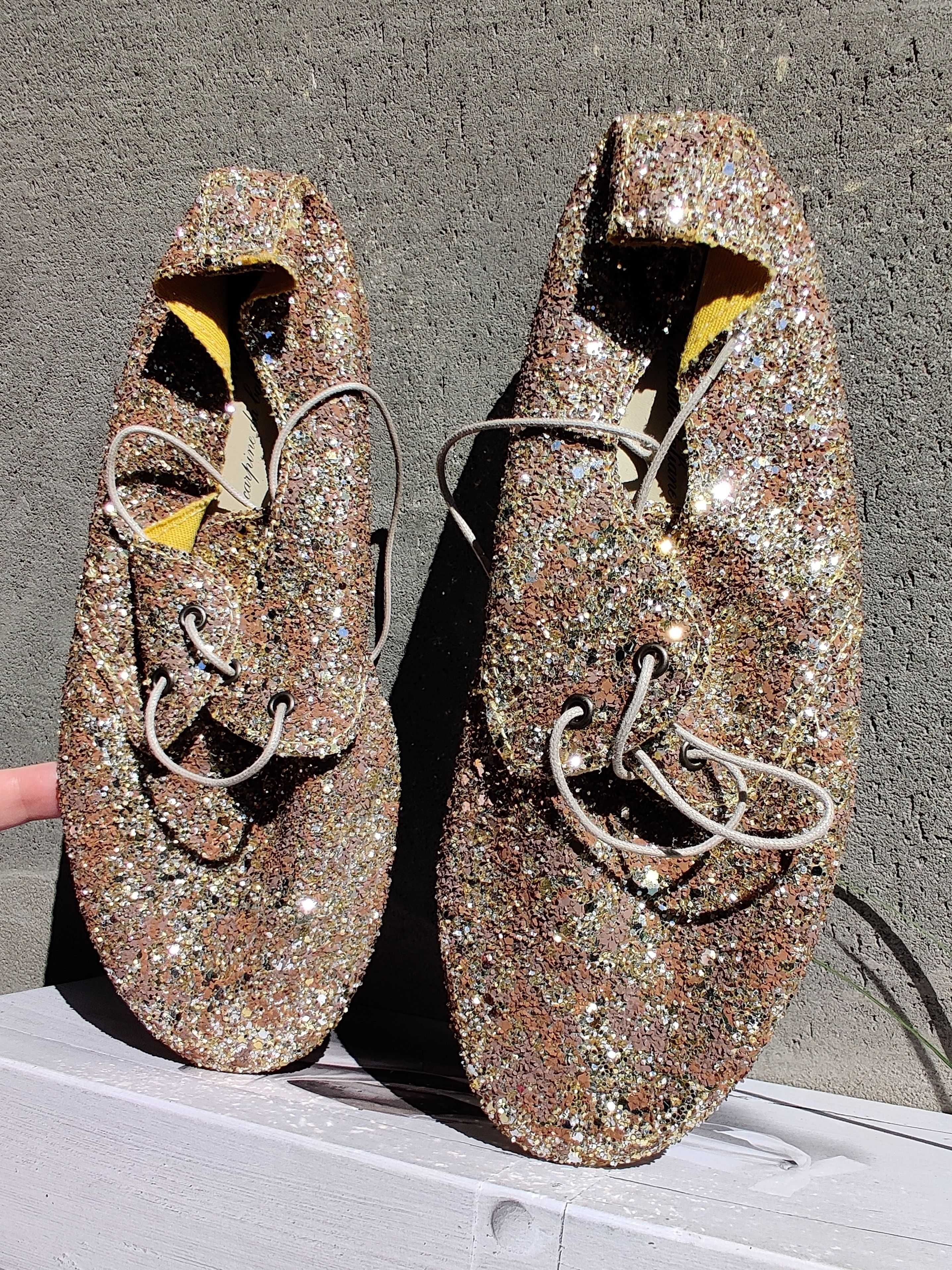 Anniel 36 nowe buty złote glitter