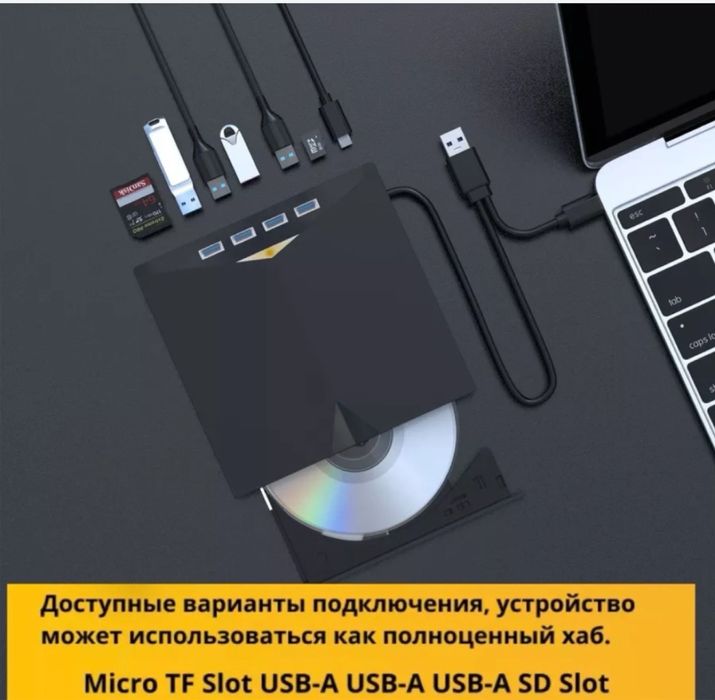 Внешний оптический привод DVD-RW/CD, 7 в 1, USB