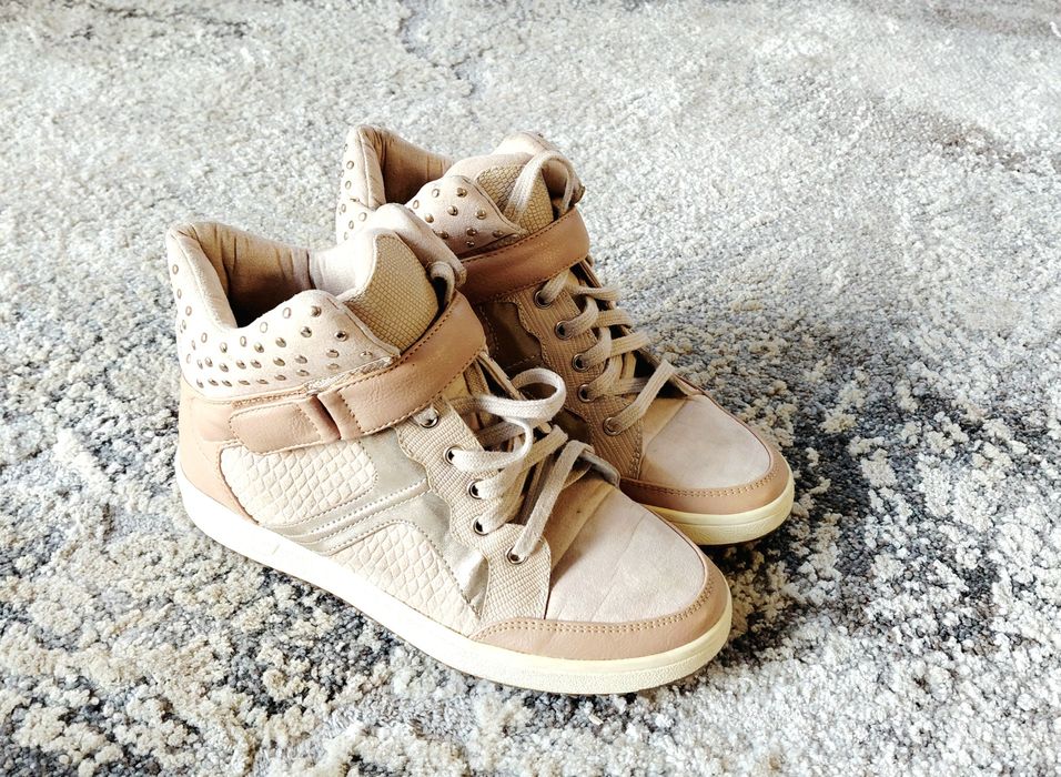 Bereshka extra wysokie Snekersy Botki beżowe roz. 37 _  24cm