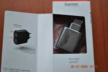 markowa ładowarka  do telefonu hama  24 w 2x usb