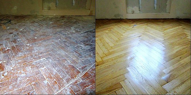 Шліфовка і циклювання паркету з повним відновленням у Києві