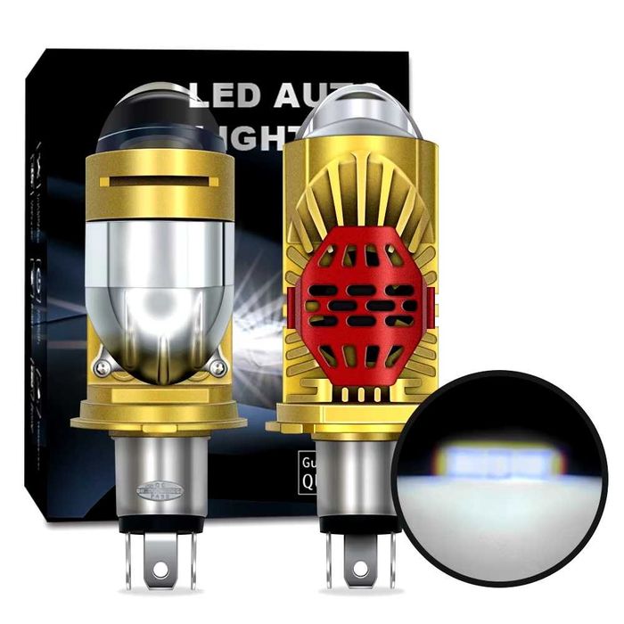 Світлодіодні Led лампи A82Q H4 mini lens Bi-Led лінзи stella