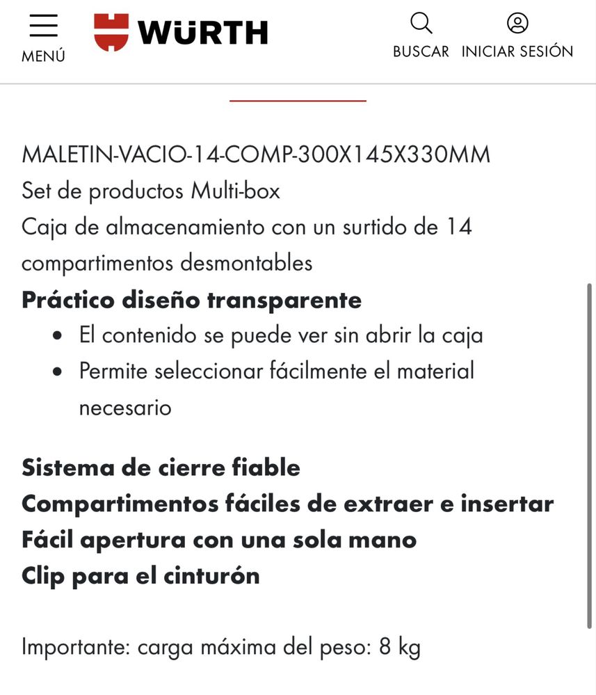 Mala organizadora Wurth NOVA