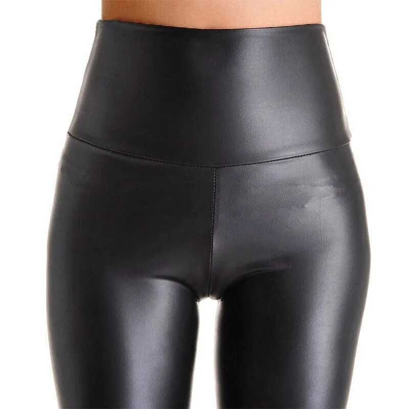 S-5XL EKO SKÓRA Spodnie legginsy skajki CZARNE Tu kupujesz L/XL
