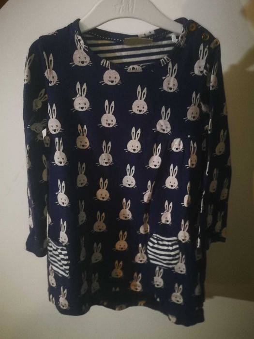 Next granatowa tunika króliczki r. 104 cm 3-4lata