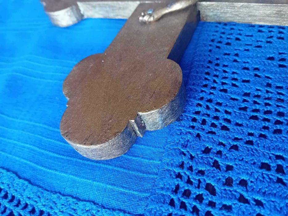 Przedwojenny drewniany krzyż krucyfiks duży pięknie wykonany !