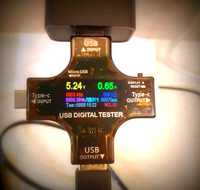 Tester USB тестер J7-C PD, Type-C, micro USBTFT Color