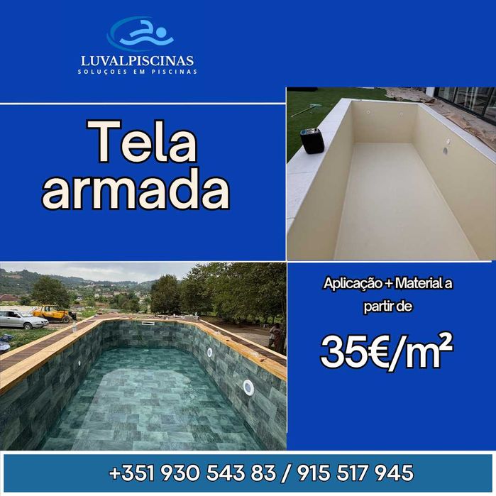 Piscina nova com Tela Armado lisa ou 3D — Qualidade e Garantia!