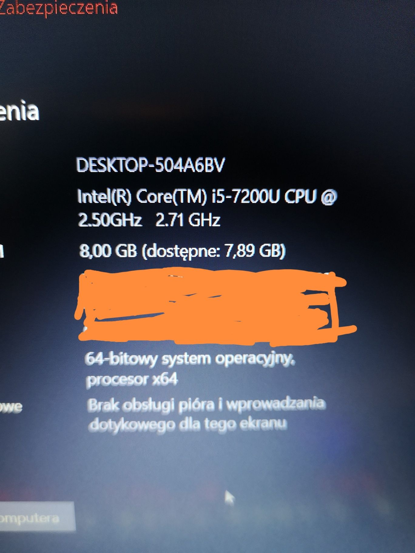 Komputer hp pavilion dużo używany dysk wymieniany odbiór osobisty