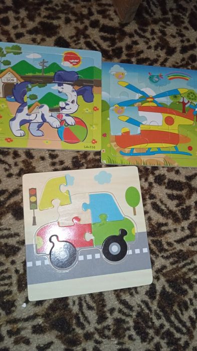 Деревянные пазлы,с магнитом и бумажные