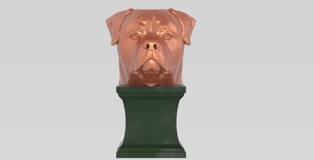 Figurka pies Rottweiler głowa rzeźba statuetka