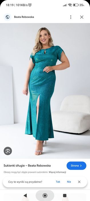 Sukienka sylwester 50 piękna długa syrenka brokatowa