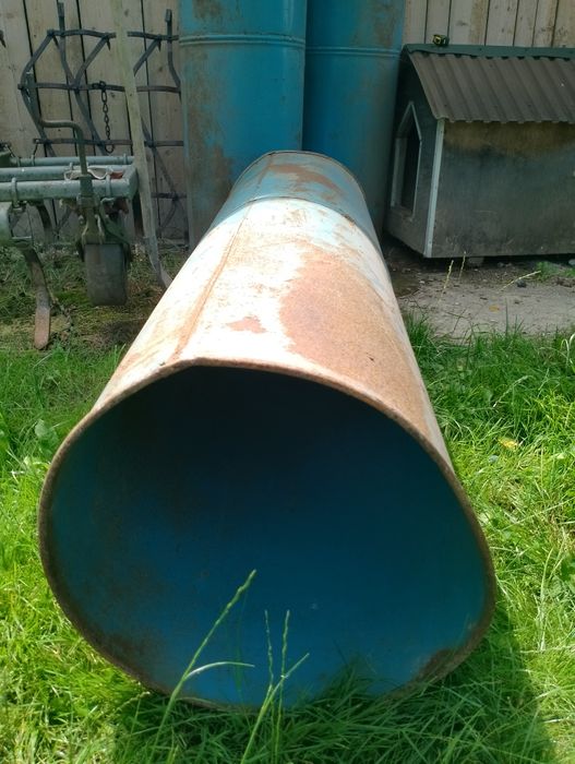 Rury metalowe, średnica 50 cm, dmuchawa