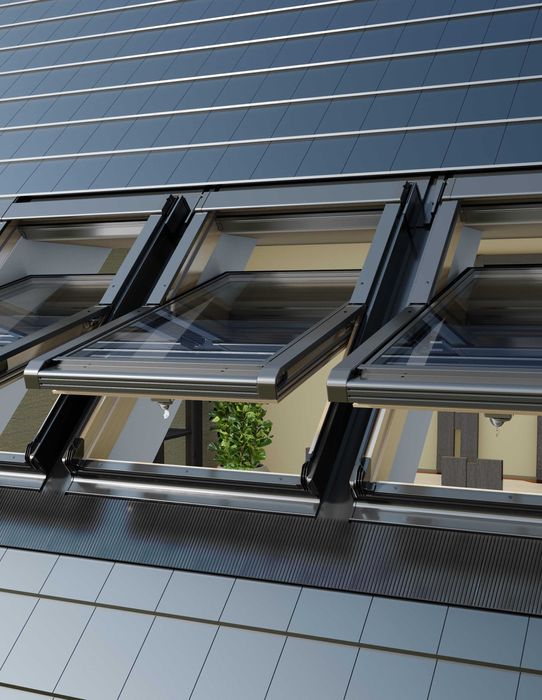 Zestaw 2 dużych okien dachowych 114x118