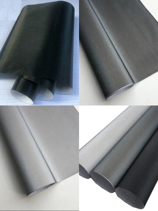Вінілова плівка, шліфований алюміній 1.52м Чорний, Сірий, Сільвер