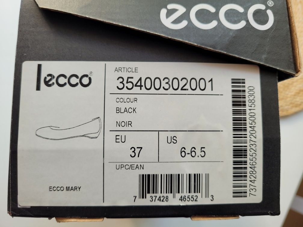 Czarne baleriny ECCO 37