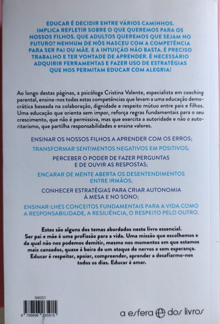 Livro "Coaching para pais" de Cristina Valente