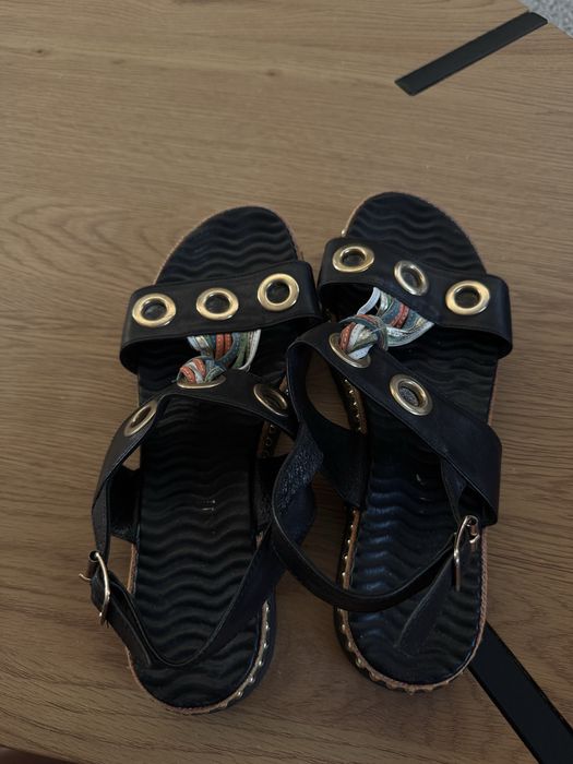 skórzane sandały carinii sandałki na grubszej podeszwie