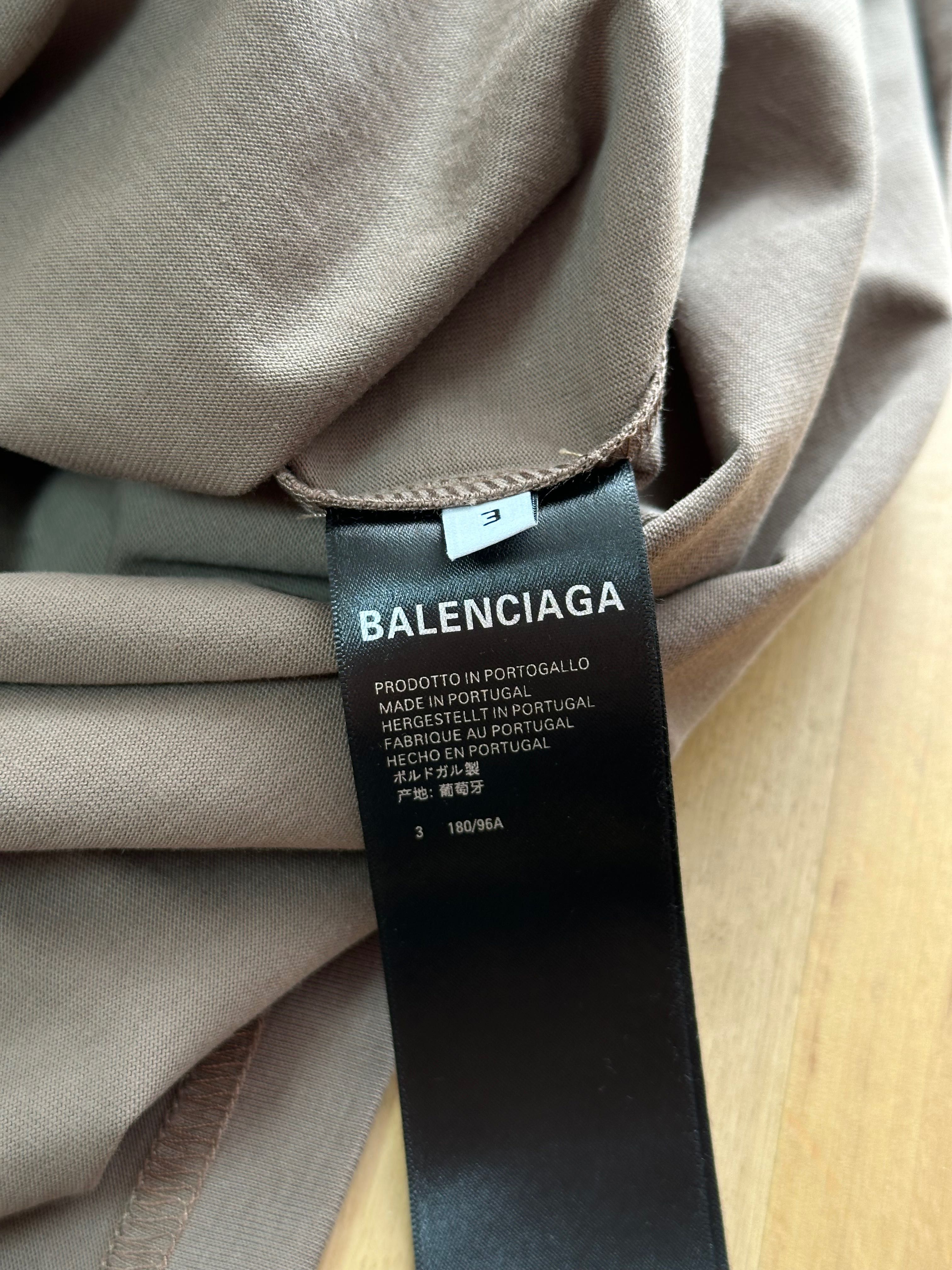 Balenciaga Metal Distressed Brown Tee оригинал футболка баленсиага