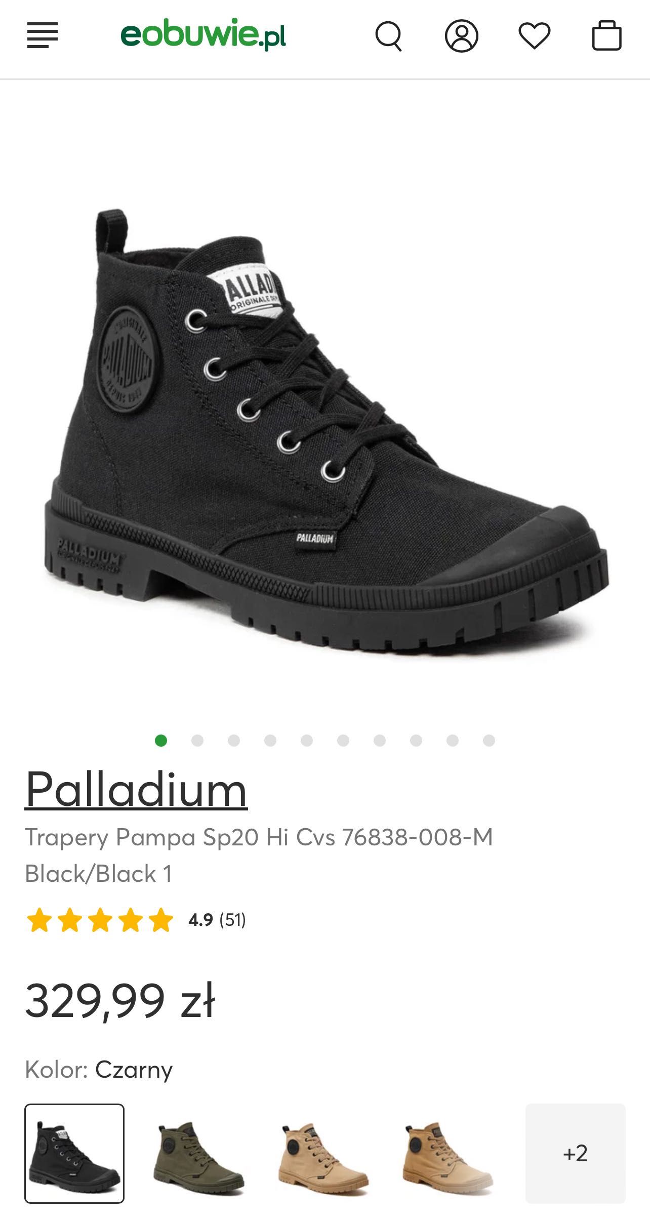 Palladium czarne buty unisex