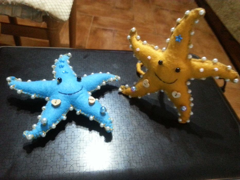 Estrela do mar Bethacare com suporte, trabalho feito em feltro
