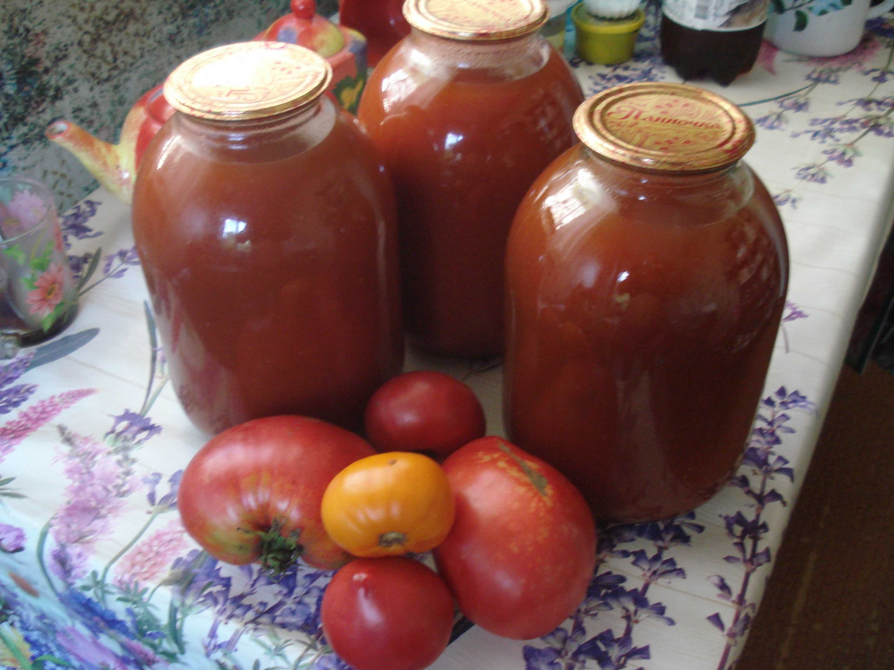 Сок томатный, домашний из цветных помидор 2023 года