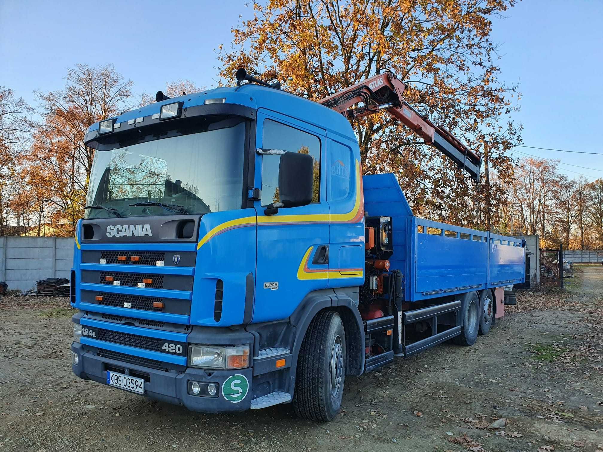 SCANIA  R420+HDS ATLAS 120 z  pilotem, stan bardzo dobry!