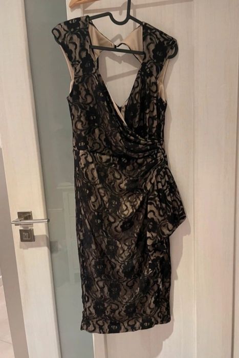 Wizytowa sukienka koronkowa okolicznościowa czarna 40 Debut