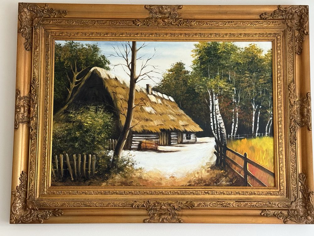 Obraz Chata wśród drzew (88x117cm)
