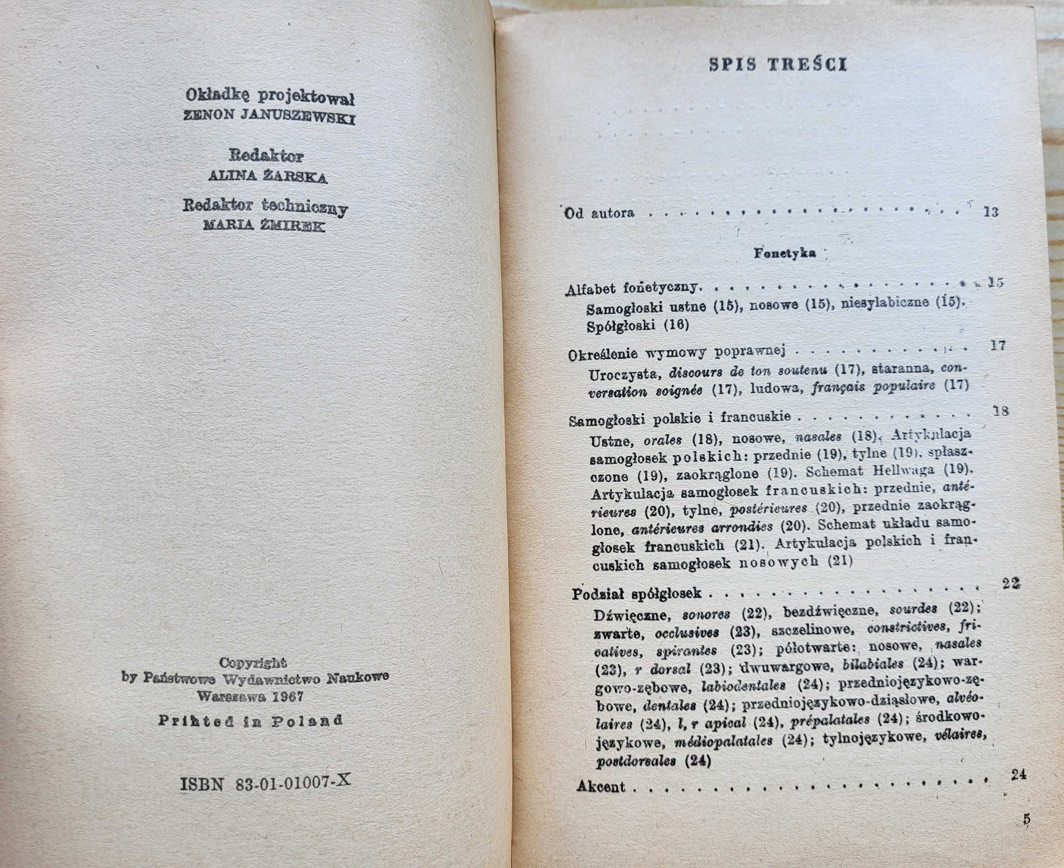 Henryk Łebek "Zarys gramatyki francuskiej" - stan B. DOBRY - TANIO!