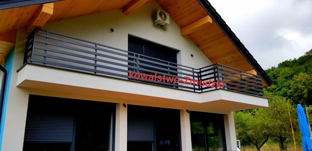 Ażurowa balustrada nowoczesna balkonowa taras loft kowalstwo bramy