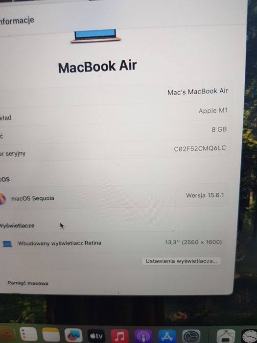 Macbook Air M1 8GB 256ssd Szybka sprzedaz