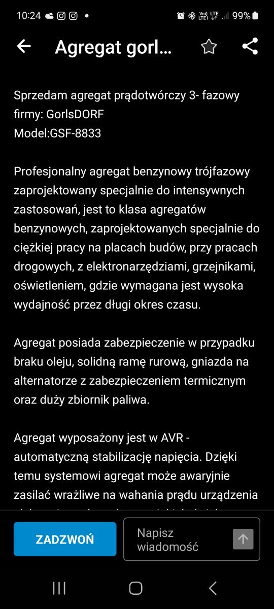 Agregat prądotwórczy niemiecki GorlsDORF GSF-8833 nowy