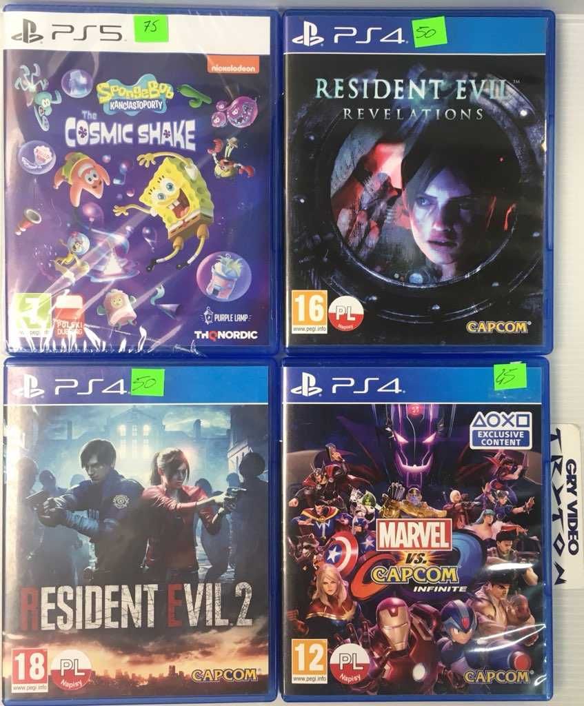 Gry PS4/5 Spongebob Resident Revelations Marvel vs Capcom Resident 2