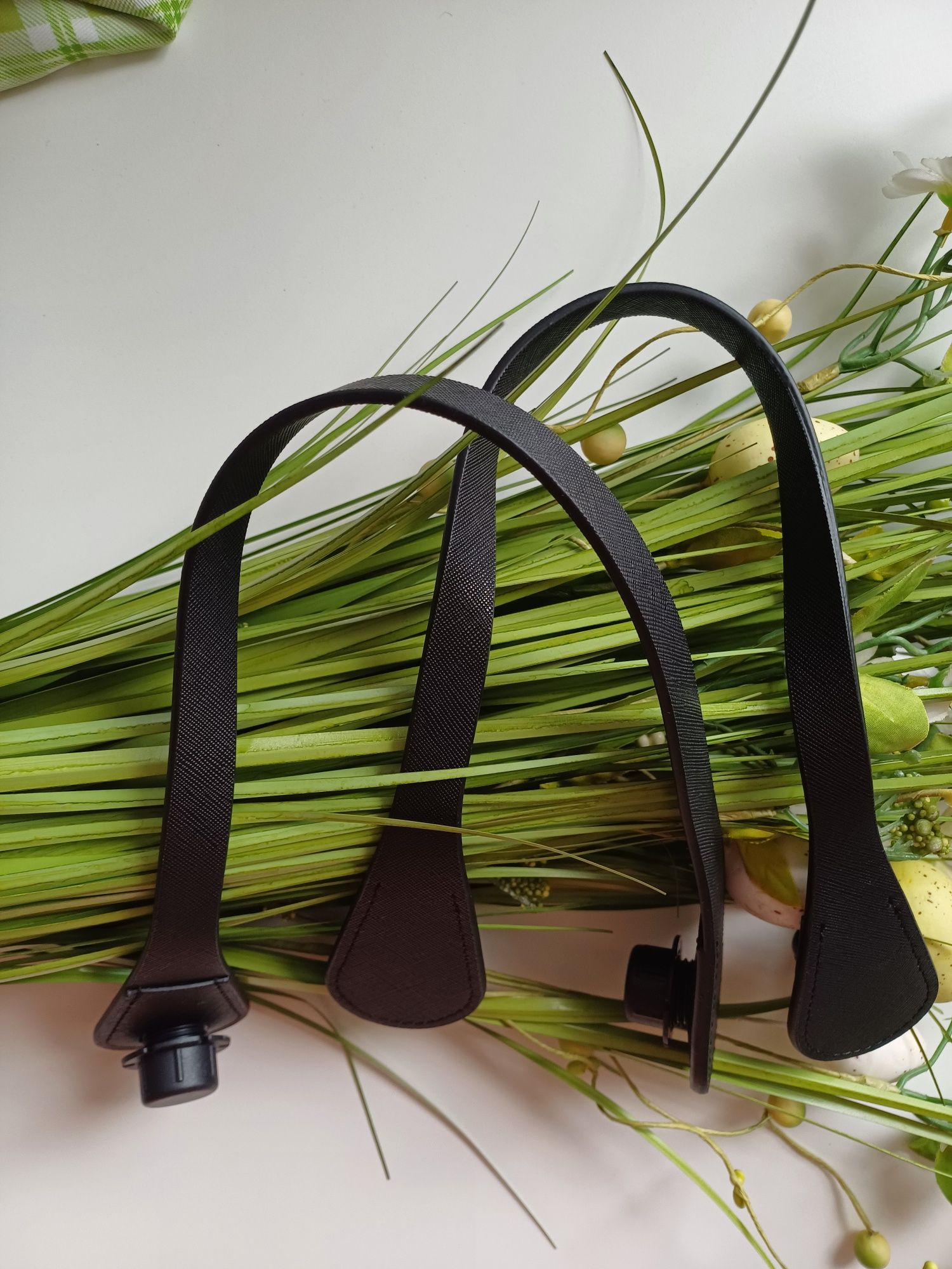 Krótkie czarne uchwyty do torebki O Bag Mini, Standard