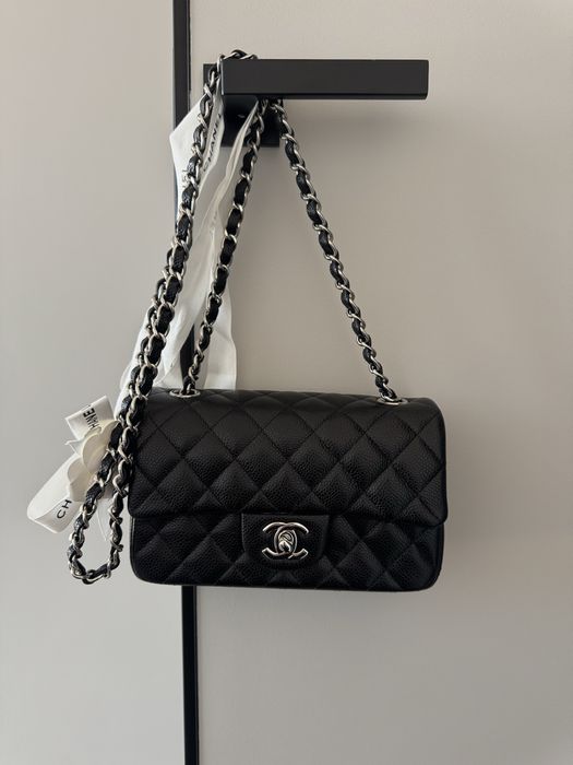 Сумка chanel Flap bag caviar leather, оригинал шанель