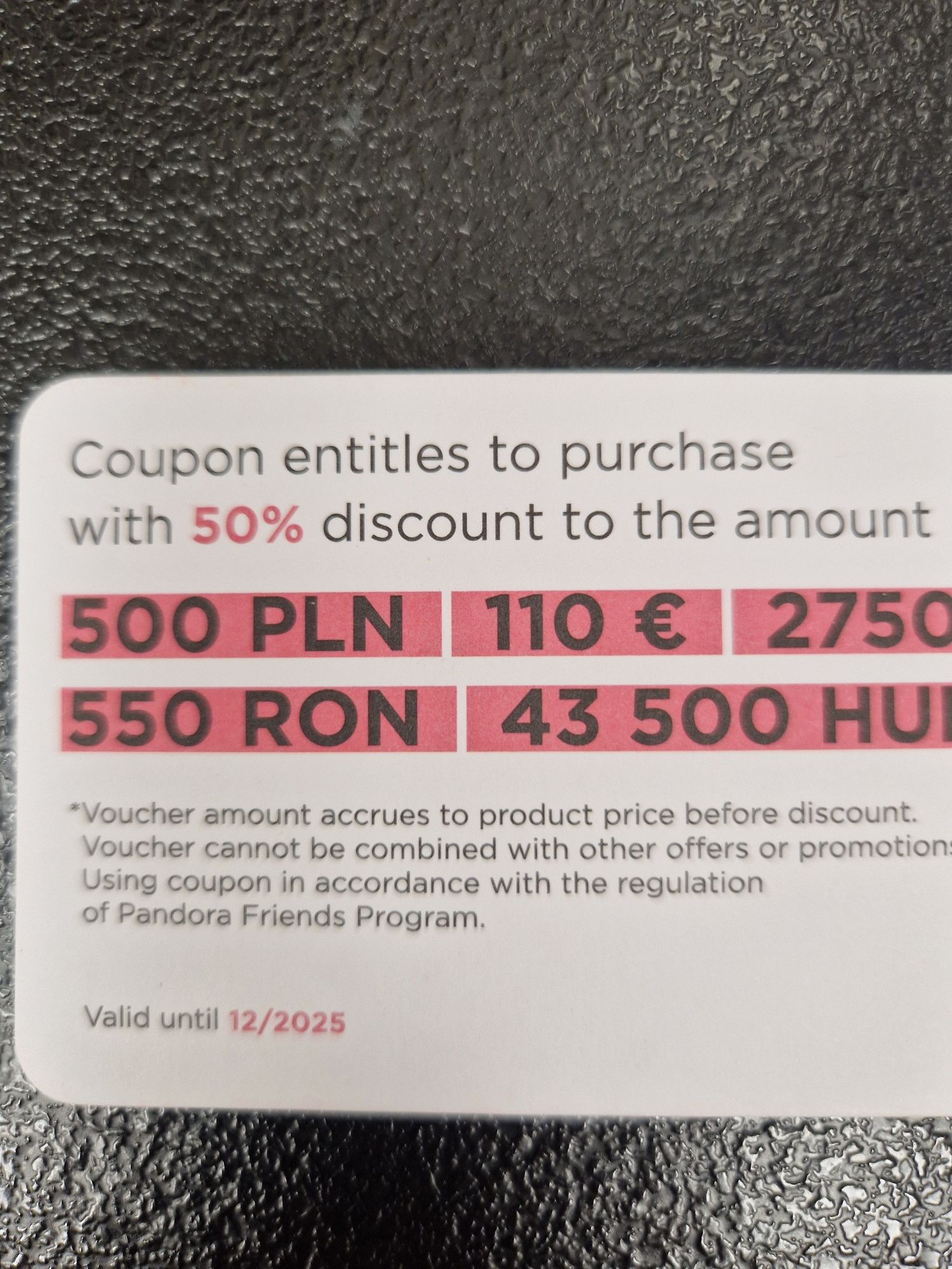 Kupon voucher pandora